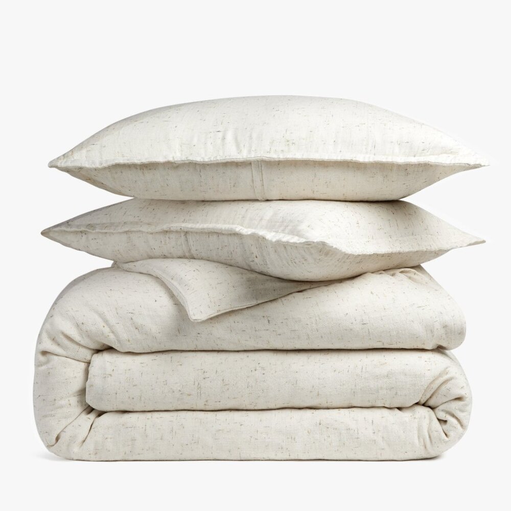 ISO Parachute Home Speckled Duvet Cover Set, Ivory, King